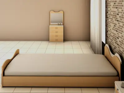 bedroom bed 3D model purchase