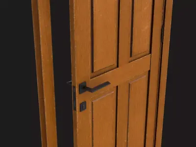 Wood Door Game Ready PBR Low-poly 3D model