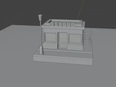 Coffee Shop Low-poly 3D model 16