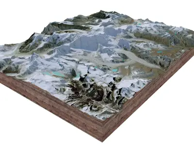 Gangkhar Puensum Mountain China 3D model