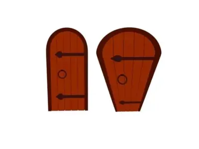 Cartoon Door Low-poly 3D model