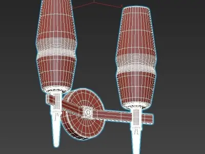 bra-maytoni-lita-h002wl-02g-1 two light wall sconce in brass ... 3D model