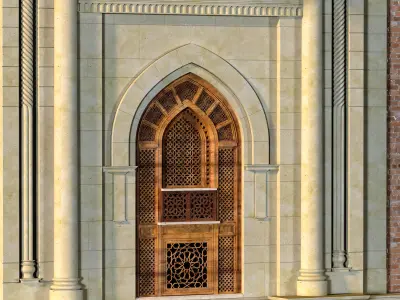 arabic exterior facade element set 804 3D model