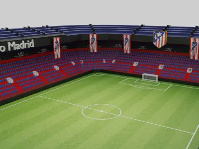 Atletico Madrid Football Stadium Low-poly 3D model