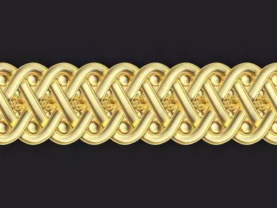 baguette gold braid 3D model