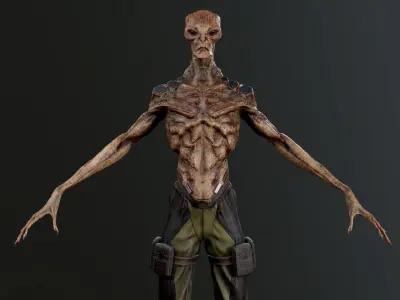 Alien humanoid Low-poly 3D model