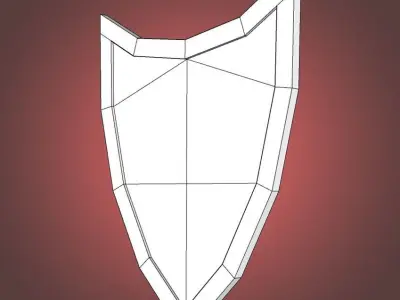 LowPoly Shield door handle Low-poly 3D model