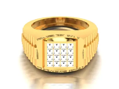 Diamond Ring For Men 3d Print Model 3D print model get