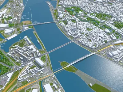 Riga Latvia Low-poly 3D model