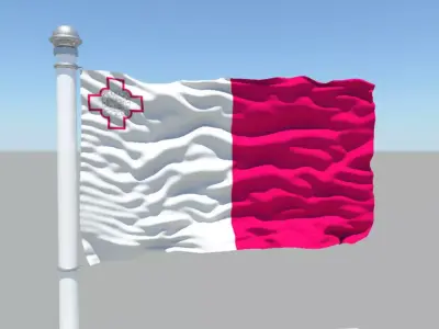 Malta flag 3D model