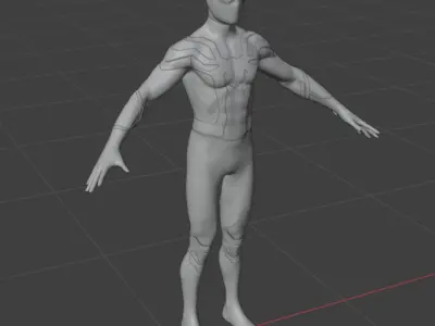 Spiderman No Way Home Integrated Suit Rigged Model 3D model