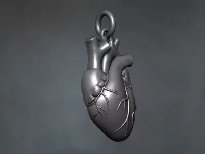 Heart Pendant 3D print model 11