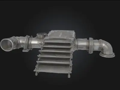 Industrial Pipe Structure  Gritty Framework of Modern Machinery 3D model