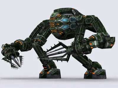 3DRT - Mech robot engineer - 04 Low-poly 3D model