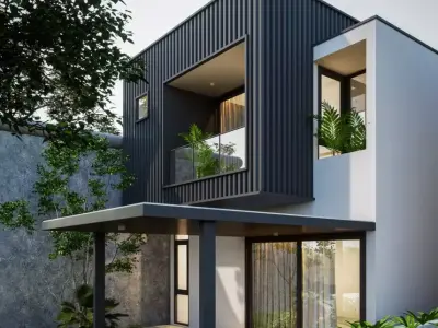 modern House 3d Model  Low-poly 3D model