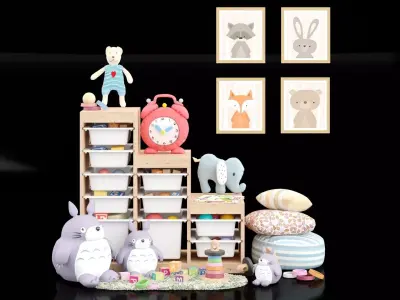 Furniture and Toys IKEA Decor For Children 3D model