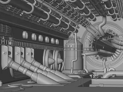 Factory Concept Low-poly 3D model