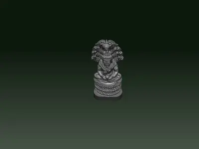 buddha with jewelery meditation under 7 heads dragon style 3D print model