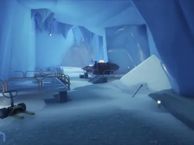 Stylized Arctic Base Low-poly 3D model