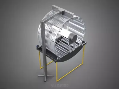 ROTARY HYDROPONIC SPIN GARDEN PLANT GROW FARM CYLINDER SYSTEM 3D model