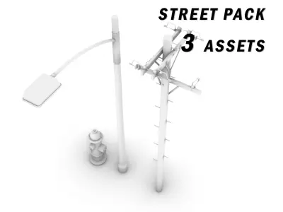 STREET PACK  Low-poly 3D model