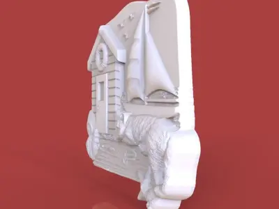 Lazy Cat on the beach 3D print model