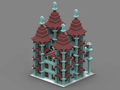 House Voxel - 35 Low-poly 3D model