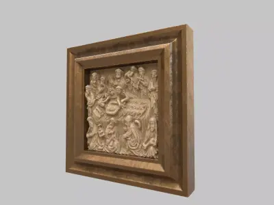 jesus mural photo frame hi poly 3D model