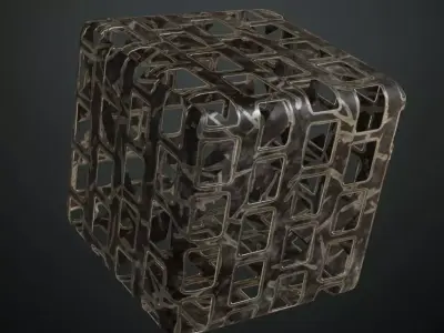 Metal Walkway Perforated Holes PBR Seamless Texture