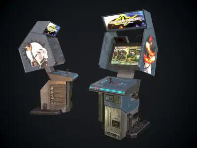 Arcade GAme Machine V1 Cyberpunk Optimized FOr games  Low-poly 3D model