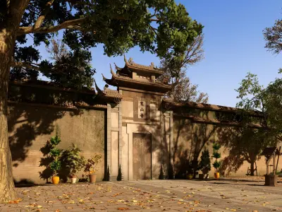 ancient architecture 3D model Low-poly 3D model