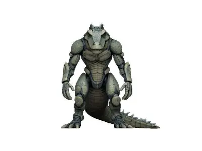 Crocodile Cyborg Low-poly 3D model