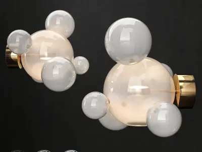 Wall light Giopato and Coombes Bolle 6 lamps 3D model