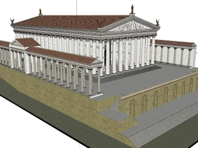 Architecture-Religion-God-Culture-Temple-090 greek temple 3D model