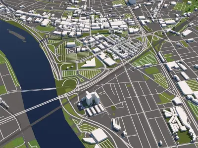 Trenton New Jersey USA 50x50km 3D model