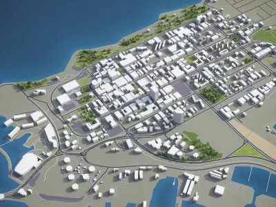 Darwin - 3D City Model Low-poly 3D model