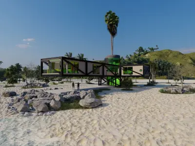 Casa Scene- Beach villa-Modern House 3D model 3