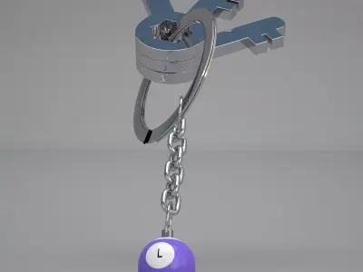 L Snooker Ball with Keychain 3D model