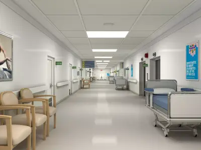Hospital Hallway Modular MAYA 3D model