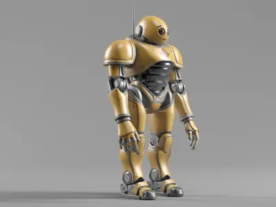 Humanoid Robot Stylized Rigged  Mixamo Ready Low-poly 3D model