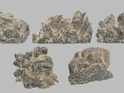 Rock Set Low-poly 3D model