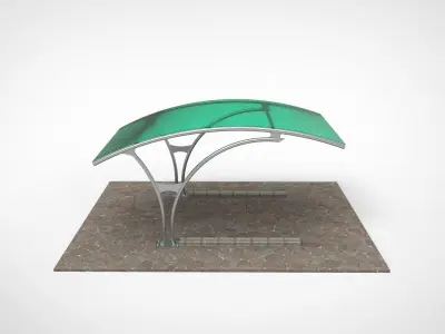 parking area Low-poly 3D model