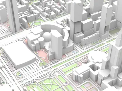 Cityscape Warsaw Poland 3D model