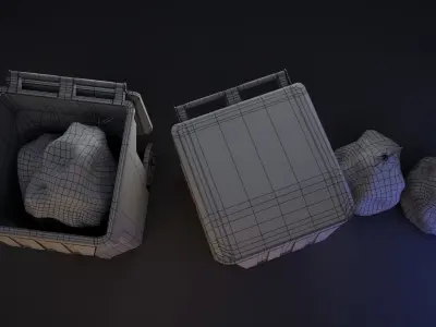 Waste Bins and Trash Bags 3D model