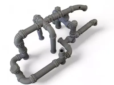 Industrial Pipes 3D print model