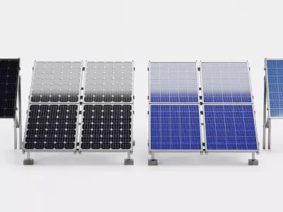 4 Solar Panels Collection - Photovoltaic Modules 3D model