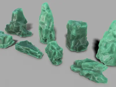 Mountain ice rocks - 3D Models PBR Pack 11 Low-poly 3D model