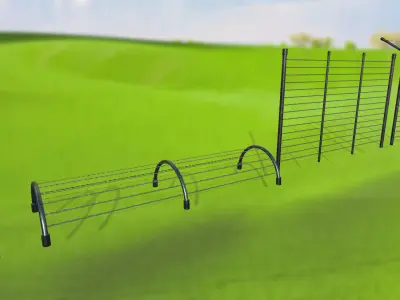 Netting Mesh Fence Kit  Low-poly 3D model