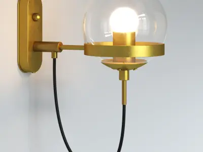Retro wall lamp with two lights 3D model
