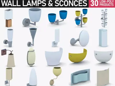 Interior Light Vol 6 - Wall Lamps Low-poly 3D model